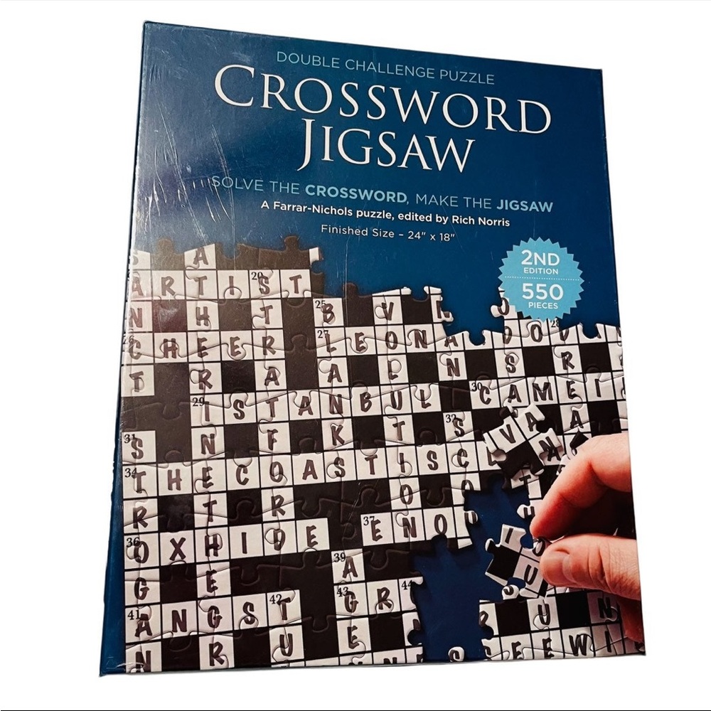 Crossword Jigsaw Puzzle Double Challenge Puzzle‎ 24" x 18" 550 Pieces NEW SEALED